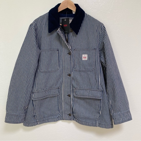 Best Seller New Levi's Bree Barn Striped Jacket Women's L - Picture 4 of 15